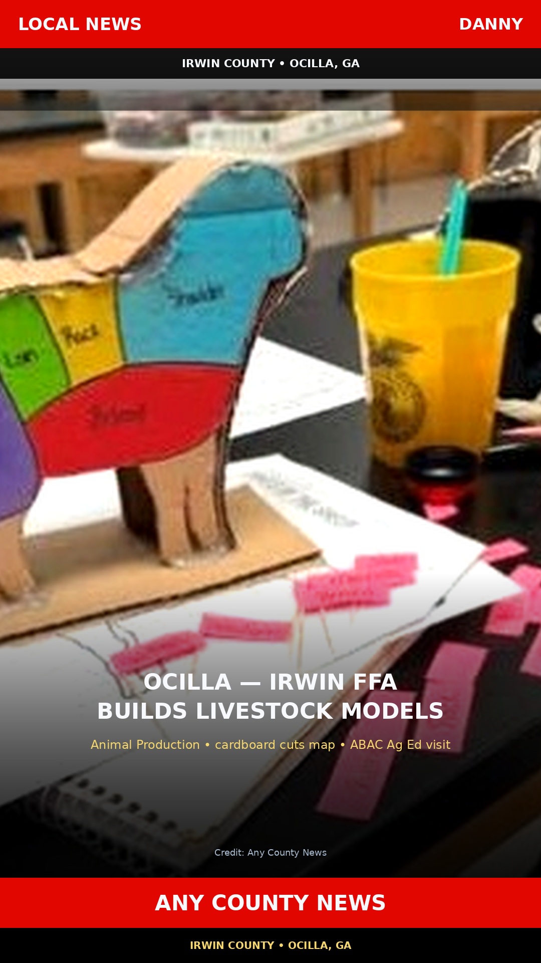ACN graphic: Ocilla — Irwin FFA builds livestock models